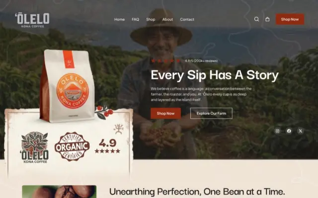 Ōlelo Kona Coffee homepage